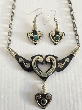 Peruvian Vintage Artizan Handmade Neclase With Earings